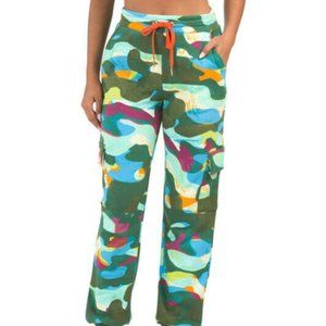 009. Juicy Couture Abstract Camo Printed Cargo Joggers XS